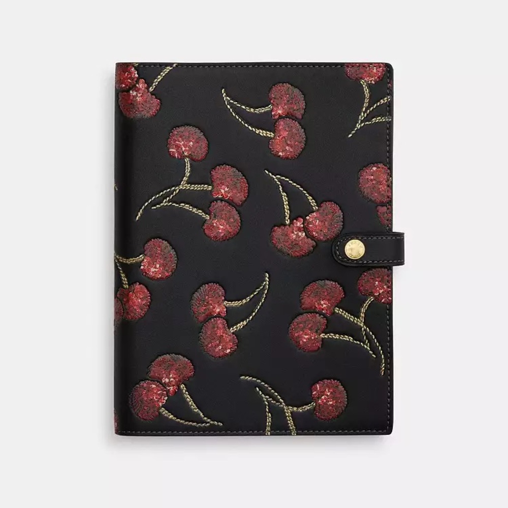 Coach Cherry Sequin Notebook with Red Cherry Design 🍒